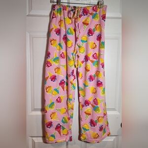 Beeposh Colorful Pink Fleece Ice Cream Pint Pajama Pants Kid's Large